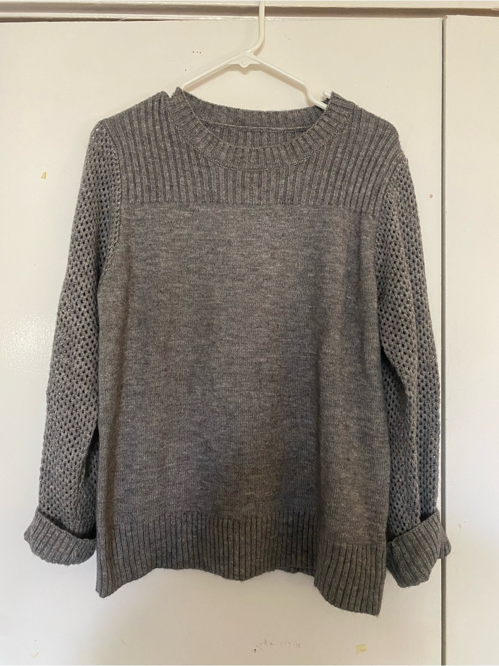 Cupshe Gray Women's Knit Crewneck Sweater -L